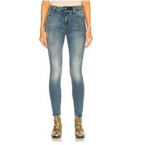 NWOT RtA Prince Skinny Jeans Womens 25 Blue Distressed Zip Front